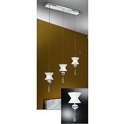 Obrázek pro produkt Závěsné svítidlo 3x20W G4 chrom / sklo, výška 100cm - ORION