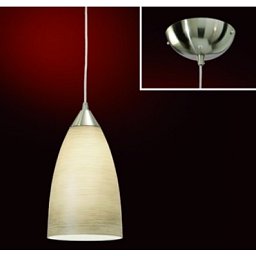 Obrázek pro produkt Závěsné svítidlo 1x60W E27 satin/dekor Marron, pr. 15cm - ORION
