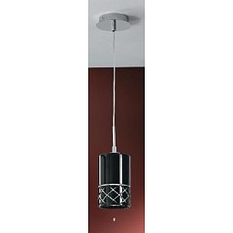 Obrázek pro produkt Závěsné svítidlo vč. 1x50W GU10 kov/sklo černé, průměr 12cm - ORION