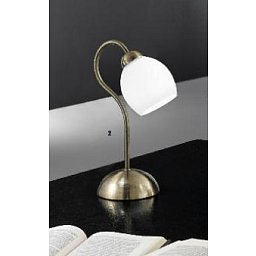 Obrázek pro produkt Stolní lampa 1x40W E14, patina/opál sklo bílé, výška 20cm - ORION