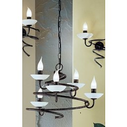 Obrázek pro produkt Závěsné svítidlo 5xE14 antik/sklo, průměr 55cm, výška 35cm - ORION