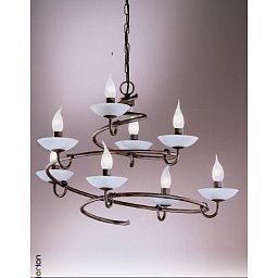 Obrázek pro produkt Závěsné svítidlo 8xE14 antik/sklo, průměr 70cm, výška 45cm - ORION
