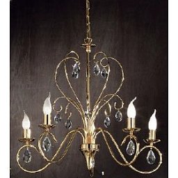 Obrázek pro produkt Závěsné svítidlo 5xE14 zlato/křišťál 1A, průměr 68cm, výška 58 - ORION