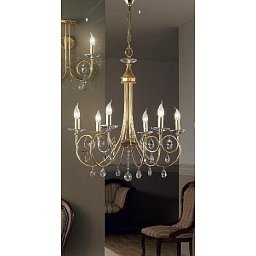 Obrázek pro produkt Závěsné svítidlo matné zlato, Swarovski závěsy, průměr 74 cm - ORION