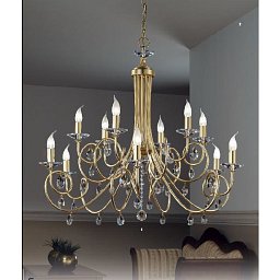 Obrázek pro produkt Závěsné svítidlo matné zlato, Swarovski závěsy, průměr 106 cm - ORION