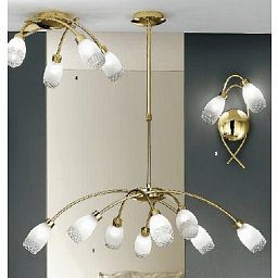 Obrázek pro produkt Závěsné svítidlo 8x28W G9 mosaz, teleskopické rameno - ORION