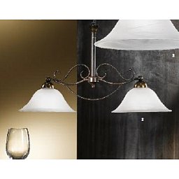 Obrázek pro produkt Závěsné svítidlo 2x60W E27 antik/sklo, výška 42cm - ORION