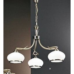 Obrázek pro produkt Závěsné svítidlo 3x60W E27 patina/opál sklo, průměr 62cm - ORION