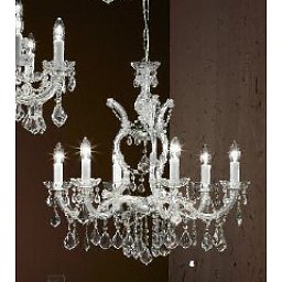 Obrázek pro produkt Závěsné svítidlo 6x40W E14 stříbro/křišťál, průměr 70cm - ORION