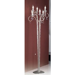Obrázek pro produkt Stojací lampa matné stříbro, Swarovski závěsy, výška 175cm - ORION