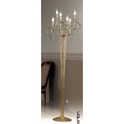 Obrázek pro produkt Stojací lampa matné zlato, Swarovski závěsy, výška 175cm - ORION