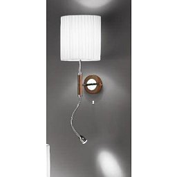 Obrázek pro produkt Nástěnné svítidlo 1x E27 + 1W LED chrom, vypínač, výška 40cm - ORION