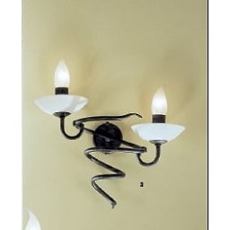 Obrázek pro produkt Nástěnné svítidlo 2xE14 antik/sklo, výška 25cm, délka 33cm,šířka - ORION