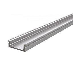 AU-01-12 plochý U-profil pro 12 - 13,3 mm LED pásek stříbrná - LIGHT IMPRESSIONS Obrázek pro produkt AU-01-12 plochý U-profil pro 12 - 13,3 mm LED pásek stříbrná - LIGHT IMPRESSIONS