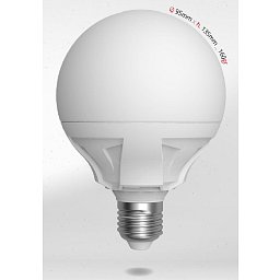 Obrázek pro produkt Žárovka LED GLOBE E27 230V 15W 4200K Ø 95mm v. 135mm 1530lm 270° - SKYLIGHTING