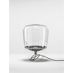 Obrázek pro produkt Stojací lampa Balloons MEDIUM transparentní sklo, chrom, černý kabel, výška 60cm - BROKIS C