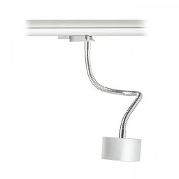Obrázek pro produkt PIXIE na husím krku pro tříokr. lištu stříbrnošedá chrom 230V GX53 7W - RED - DESIGN RENDL