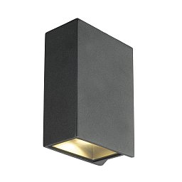 Obrázek pro produkt Nástěnné svítidlo QUAD XL 2, hranaté, antracit, LED, 2x3,2 W, 3000K, up-down - BIG WHITE (SLV)