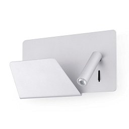 SUAU USB nástěnná lampa, šedá, se čtecí LED lampičkou vlevo - FARO Obrázek pro produkt SUAU USB nástěnná lampa, šedá, se čtecí LED lampičkou vlevo - FARO