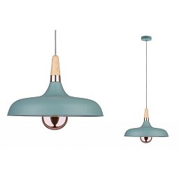 Závěsné svítidlo Neordic Juna 34cm zelená / měď / dřevo - PAULMANN Obrázek pro produkt Závěsné svítidlo Neordic Juna 34cm zelená / měď / dřevo - PAULMANN
