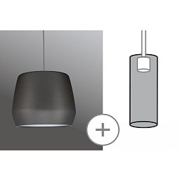 URail 2Easy stínidlo Pirm šedé matná max. 20W kov - PAULMANN Obrázek pro produkt URail 2Easy stínidlo Pirm šedé matná max. 20W kov - PAULMANN