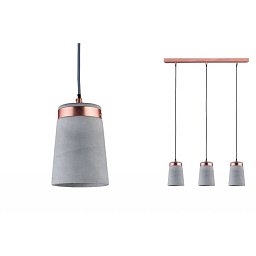 VÝPRODEJ VZORKU - Závěsné svítidlo Neordic Stig měď / beton 3x20W - PAULMANN Obrázek pro produkt VÝPRODEJ VZORKU - Závěsné svítidlo Neordic Stig měď / beton 3x20W - PAULMANN