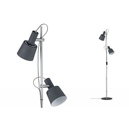 Stojací lampa Neordic Haldar šedá / chrom matný - PAULMANN Obrázek pro produkt Stojací lampa Neordic Haldar šedá / chrom matný - PAULMANN