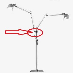 Obrázek pro produkt Držák pro druhé těleso na výsuvnou tyč pro stojací lampu Tolomeo Floor - ARTEMIDE