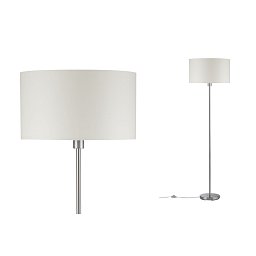 Stojací lampa Tessa max.50W E27 krémová + kartáč.železo - PAULMANN Obrázek pro produkt Stojací lampa Tessa max.50W E27 krémová + kartáč.železo - PAULMANN