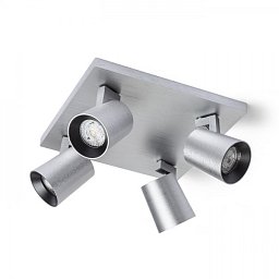 Obrázek pro produkt KENNY IV stropní česaný hliník/černá 230V GU10 4x35W - RED - DESIGN RENDL