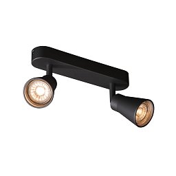 Obrázek pro produkt AVO DOUBLE, nástěnné a stropní svítidlo, dvě žárovky, QPAR51, černé, max. 2x50W - BIG WHITE (SLV)