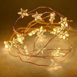 DecoLED LED světelný řetěz na baterie - hvězdičky, teple bílá, 20 diod, 2,3 m Obrázek pro produkt DecoLED LED světelný řetěz na baterie - hvězdičky, teple bílá, 20 diod, 2,3 m