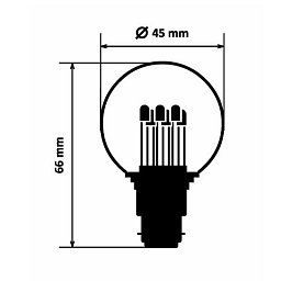 DecoLED LED žárovka - teple bílá, patice B22 Obrázek pro produkt DecoLED LED žárovka - teple bílá, patice B22