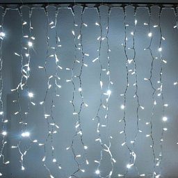 Obrázek pro produkt LED světelná záclona  - 1x5m, ledově bílá, 500 diod