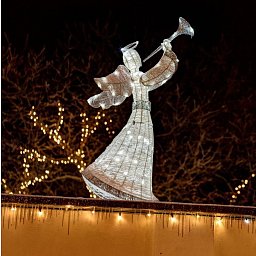 DECOLED Světelný vánoční anděl, 122 cm, ledově bílá, 120 LED Obrázek pro produkt DECOLED Světelný vánoční anděl, 122 cm, ledově bílá, 120 LED
