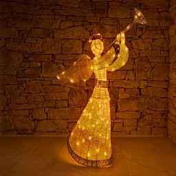 DECOLED Světelný vánoční anděl, 122 cm, teple bílá, 120 LED Obrázek pro produkt DECOLED Světelný vánoční anděl, 122 cm, teple bílá, 120 LED