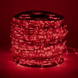 DecoLED LED světelný řetěz - 100m, 2000 červených diod, bílý kabel Obrázek pro produkt DecoLED LED světelný řetěz - 100m, 2000 červených diod, bílý kabel