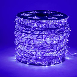 DecoLED LED světelný řetěz - 100m, 2000 modrých diod, bílý kabel Obrázek pro produkt DecoLED LED světelný řetěz - 100m, 2000 modrých diod, bílý kabel
