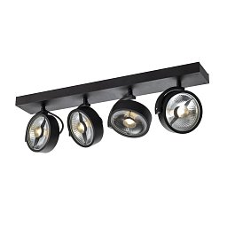 Obrázek pro produkt KALU CW, nástěnné a stropní nástavbové svítidlo, quad, QPAR111, černá, 4x75W - BIG WHITE (SLV)