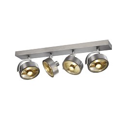Obrázek pro produkt KALU CW, nástěnné a stropní nástavbové svítidlo, quad, QPAR111, kartáčovaný hliník, 4x75W - BIG WHITE (SLV)