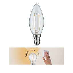 LED svíčka 2,5W E14 čirá 230 V 3-krokové-stmívatelné - PAULMANN Obrázek pro produkt LED svíčka 2,5W E14 čirá 230 V 3-krokové-stmívatelné - PAULMANN