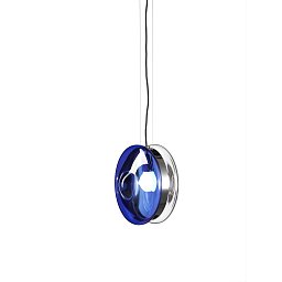 Obrázek pro produkt Závěsné svítidlo ORBITAL čirá + modrá, montura leštěný nikl (1/80/95670/1/CL+BL/360/A/N/2,5) - BOMMA