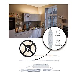 SimpLED Power Strip sada 5m teplá bílá 50W s krytím - PAULMANN Obrázek pro produkt SimpLED Power Strip sada 5m teplá bílá 50W s krytím - PAULMANN