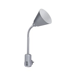 Svítidlo do zásuvky Junus Flexarm E14 šedá vypínač na lampě - PAULMANN Obrázek pro produkt Svítidlo do zásuvky Junus Flexarm E14 šedá vypínač na lampě - PAULMANN