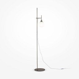 Obrázek pro produkt Stojací lampa Erich 40W bílá/nikl kov/sklo nastavitelná výška  - MAYTONI