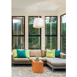 Obrázek pro produkt Závěsné svítidlo Lantern E27 40W bílý kov/dřevo motiv stromů - MAYTONI