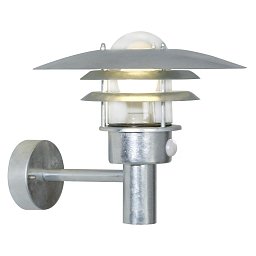 Obrázek pro produkt Venkovní nástěnné svítidlo Lønstrup 32 Sensor 1x60W E27 galvanizovaná čirá - NORDLUX
