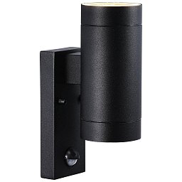 Obrázek pro produkt Venkovní nástěnné svítidlo Tin Maxi Sensor 2x35W GU10 černá čirá - NORDLUX