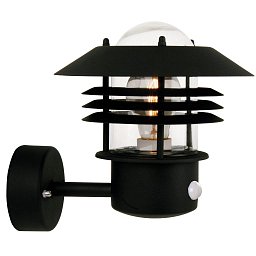 Obrázek pro produkt Venkovní nástěnné svítidlo Vejers Sensor 1x60W E27 černá čirá - NORDLUX