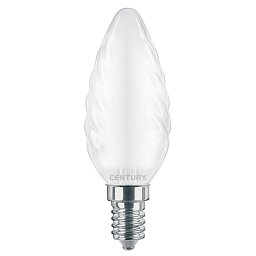 Obrázek pro produkt LED FILAMENT SVÍČKA TWIST SATÉN 4W E14 3000K 470Lm 360d 35x97mm IP20  - CENTURY